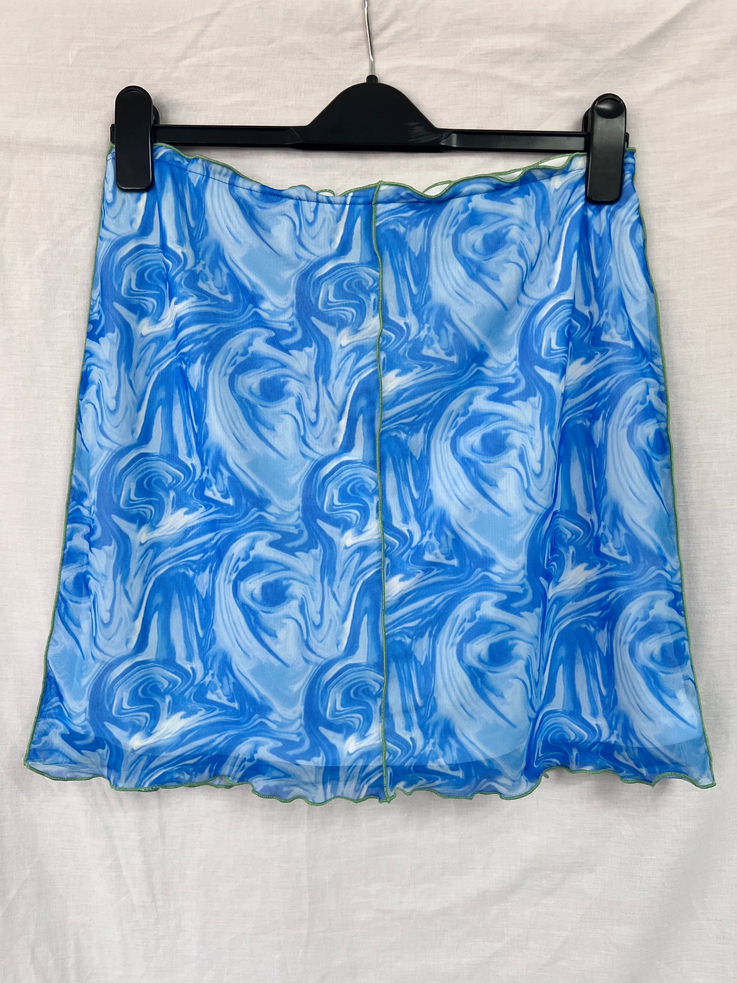 Brand New Noisy May Blue Marble Mini Skirt