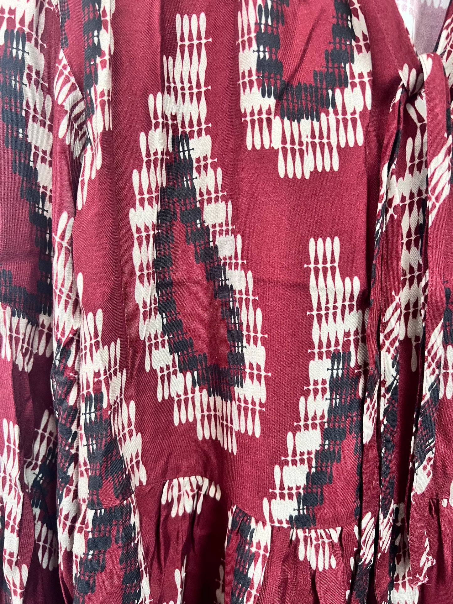 H&M Burgundy Patterned Oversized Tunic