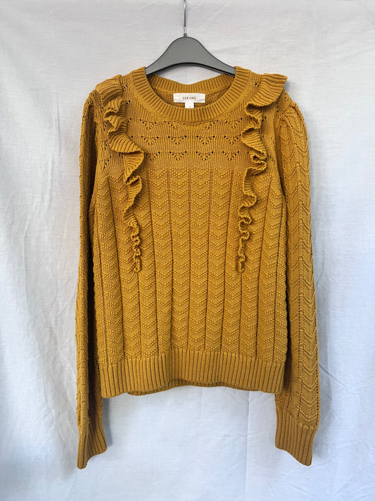 Per Una Ochre Ruffles Knitted Jumper